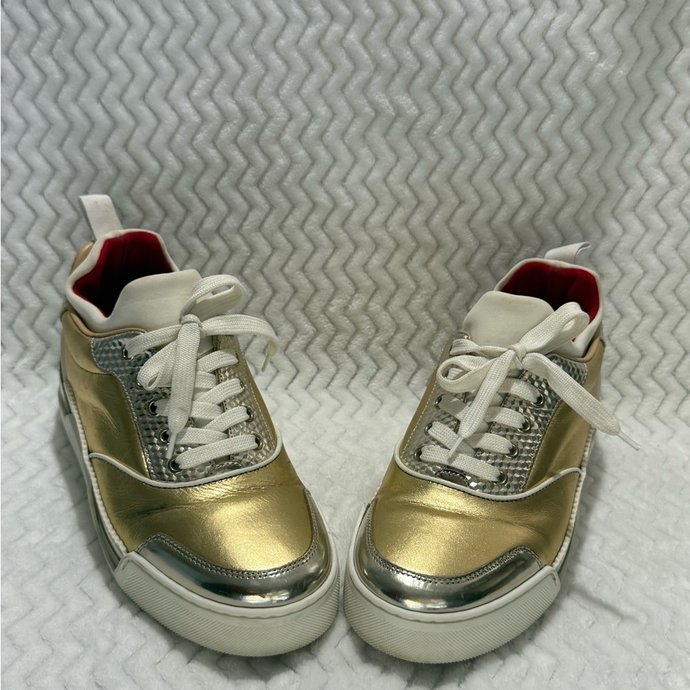 Christian Louboutin Gold and Silver Sneakers